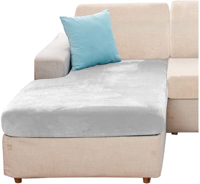 Meble odNowa - Velours Bankhoes - Lichtgrijs - Elastisch - Waterafstotend