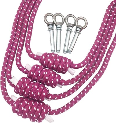 Yoga Touw Set - Muur Yoga Touwen - Flexibiliteit Verbeteren - Veilige Ophangoplossingen - 3.3 Meter Lengte - Paars