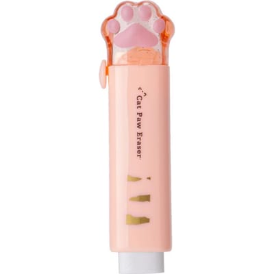 Créativité Rétractable Kawaii patte de chat Gomme à crayon Pousser Tirer Gomme Dessin Peinture Professionnel Fournitures Scolaires Mignonnes orange