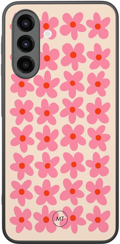 Hoesje geschikt voor Samsung Galaxy A26 - Retro Blooms - TPU Hard Case Backcover - Roze - Mooie Telefoonhoesjes