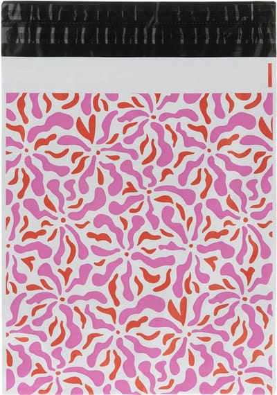 Verzendzakken voor Kleding - 100 stuks - 33.5x43cm - Rood, Roze, Print / Multi colour Verzendzakken Webshop - Verzendzakken plastic met plakstrip
