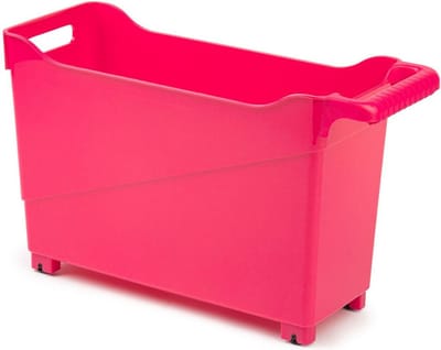 Plasticforte Trolley - fuchsia - L45 x B17 x H29 cm - opberger op wieltjes