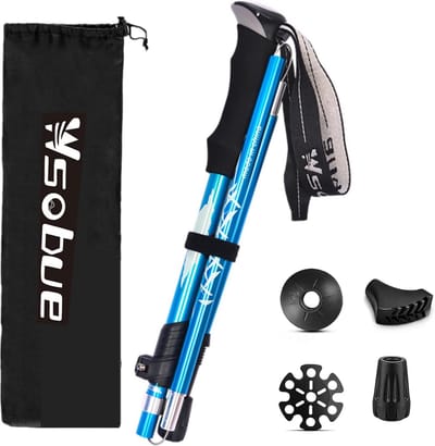 Verstelbare Wandelstokken Lichte Aluminium Trekkingstokken met Antishock Systeem voor Wandelen en Outdoor Avonturen