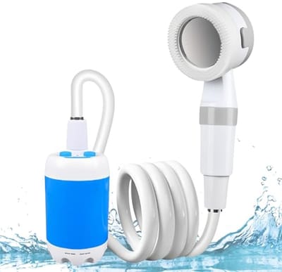 longziming -Tragbare Campingdouche - Siliconen Massagedouchehoofd - Draagbaar & - Buitendouche - Campingdouche - - 1 Stuk - Voor Outdoor Activiteiten - Wit