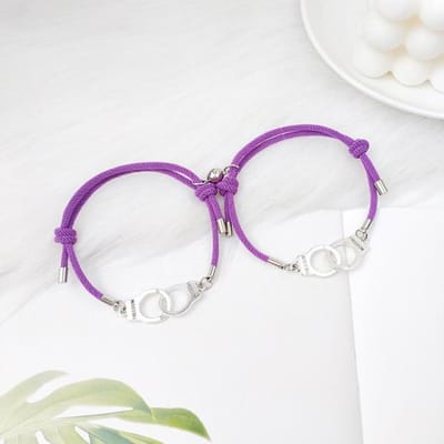 2 stuks magneet paar armband handboeien armband verstelbare bijpassende geliefden armband Valentijnsdag cadeau paar armband