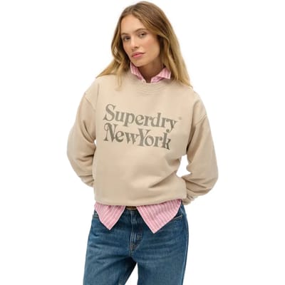 Superdry Brand Mark Loose Fit Sweatshirt Beige S Vrouw