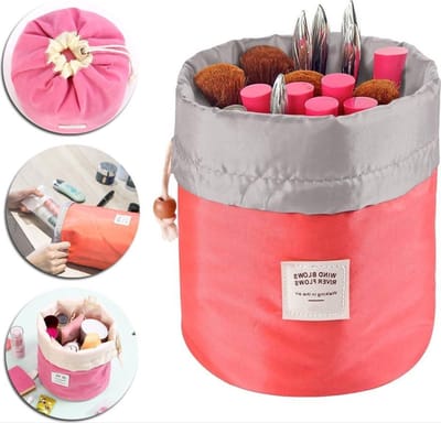 *** Zachte Make-Up Organizer, toilettas, cosmetica etui, houder en opberger - make-up mee in stijl met deze handige roze reistas - Koffer Reistas - Vliegveld - van Heble® ***