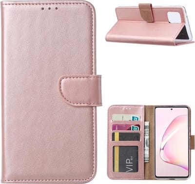Bookcase Geschikt voor: Samsung Galaxy A81 - Rose Goud - portemonnee hoesje