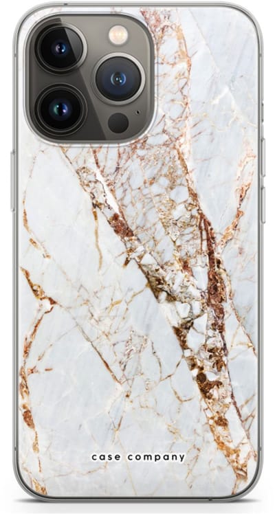 Case Company® - Hoesje geschikt voor iPhone 13 Pro hoesje - Goud marmer - Soft Cover Telefoonhoesje - Bescherming aan alle Kanten en Schermrand