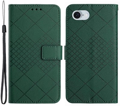 Coverup Hoesje - Geschikt voor iPhone 16e / 17e Hoesje - Coverup Rhombus Book Case - Groen