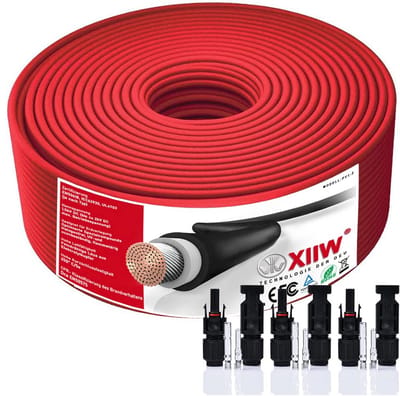 4mm² Zonnepaneel Kabel 100 Meter Rood IP67 Waterdicht Fotovoltaïsche Verlenging