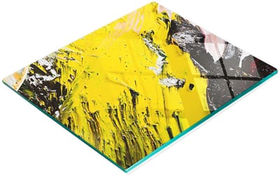 Duurzaam en stijlvol glazen bord met abstract textuurpatroon 60x52 cm