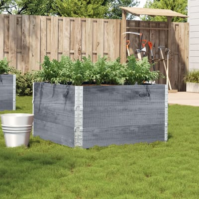 vidaXL - Plantenbak - 100x100 - cm - massief - grenenhout - grijs