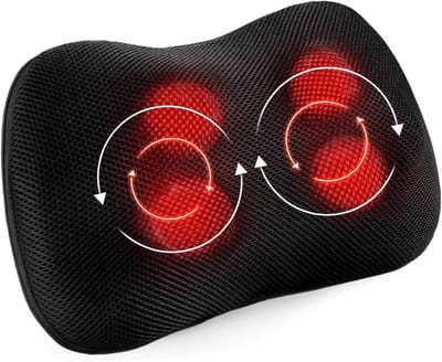 VH Supplies®Massagekussen - Nek en schouderkussen - Elektrisch Kussen - 4 Massagekoppen - Zwart