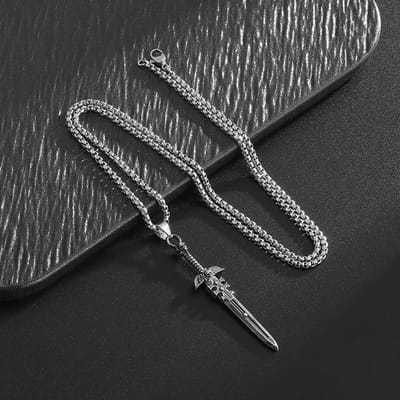 Persoonlijkheid Ontwerp Punk Goth Zwaard Drop Hangende Oorbellen voor Mannen Nieuwe Trend Hip Hop Rock Feest Sieraden Accessoires gray