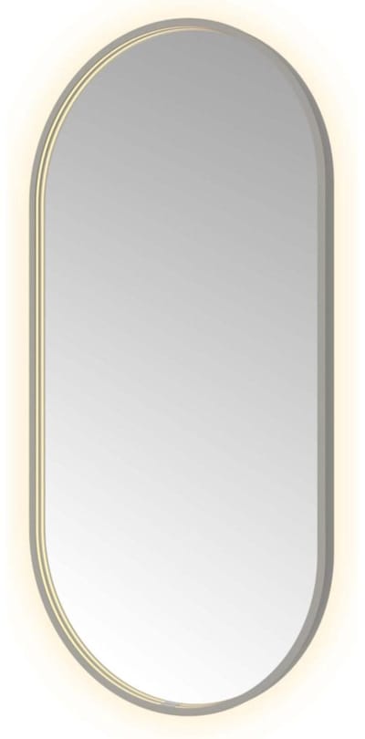 Hotbath &More OVA612 Oval spiegel 60x120cm met verlichting, spiegelverwarming, kleurwissel, dimbaar en afstandsbediening geborsteld gunmetal PVD