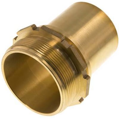 G 2 1/2'' Buitendraad x 63mm Messing Slangpilaar met Veiligheidskraag DIN 2817