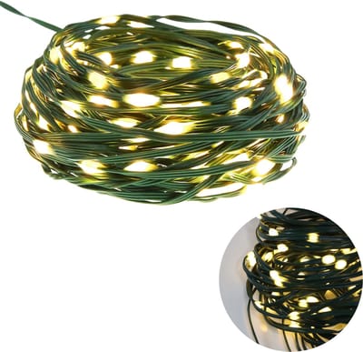 Cheqo® Draadverlichting - Kerstverlichting - Kerstlampjes - Kerstboomverlichting - Lampjes Slinger - Lichtsnoer - LED Lampjes voor Binnen en Buiten - 9 Meter - 120 LED - Extra Warm Wit