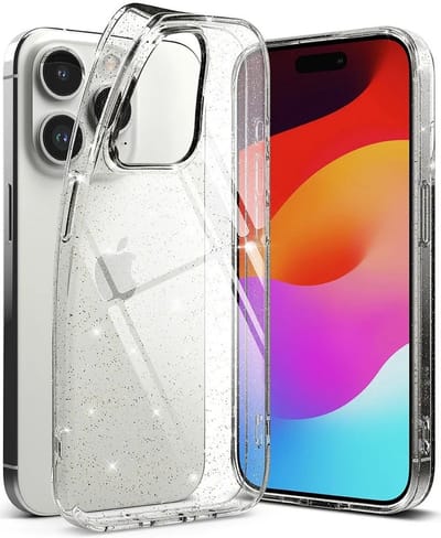 Ringke Air Geschikt voor Apple iPhone 15 Pro Flexibel TPU Glitter Transparant