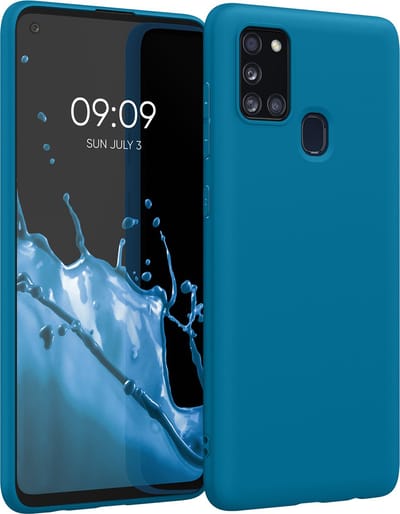 kwmobile telefoonhoesje geschikt voor Samsung Galaxy A21s - Hoesje voor smartphone - Back cover in Caribisch blauw