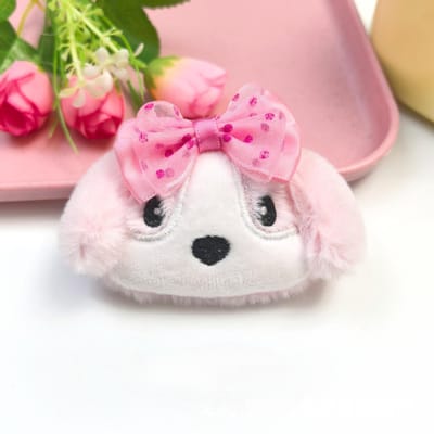 Schattige Pluche Hondjes Sleutelhangers Cartoon Hond Tas Hanger Leuke Accessoires voor Vrouwen Kawaii Pluche Dier Hanger Cadeau Sleutelhanger pink