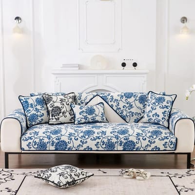 Chenille Sofaovertrek in Chinese stijl Jacquard Sofakussen Kussenovertrek Woonkamer Decor Vier Seizoenen Universeel Antislip Kussen 70x70cm 1pcs
