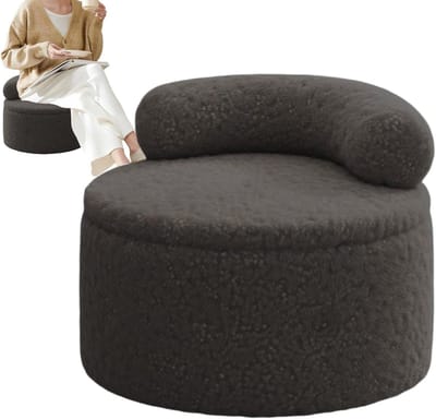 Ottoman Voetsteun - Poef Hocker - Extra Zitting - Geïntegreerde Opbergruimte - 35x35x27 cm - Zwart
