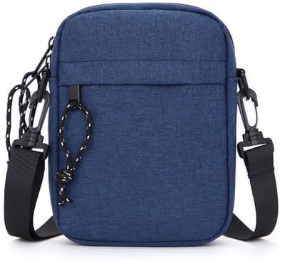Reisportemonnee – Paspoorttasje – Nektasje - Travel wallet - Telefoontasje met nekkoord - 4 Compartimenten – Unisex – Waterafstotend – Blauw - LOUZIR