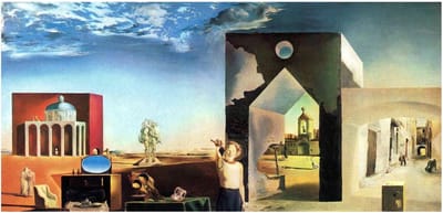 Kunstdruk Salvador Dali - Banlieue de la Ville 100x50cm