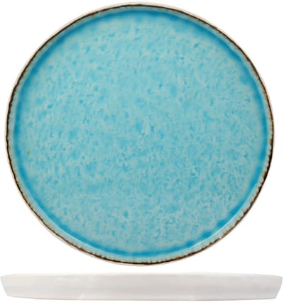 Cosy & Trendy Dinerborden Laguna Azzurro - 4 Stuks Ø 27 cm - Aardewerk - Vaatwasser- & Magnetronbestendig
