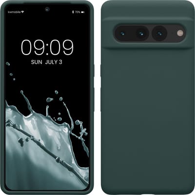 kwmobile telefoonhoesje geschikt voor Google Pixel 7 Pro - Hoesje met siliconen coating - Smartphone case in blauwgroen