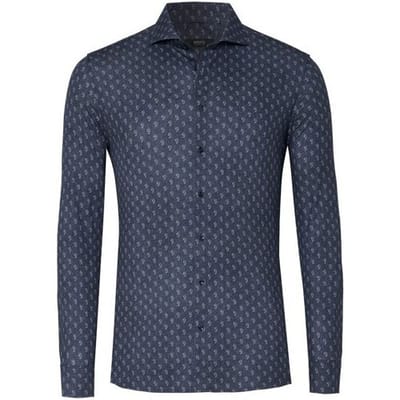Desoto Luxury Overhemd Luxury Mini Paisley Pattern Denim Detail Denim Blue / male