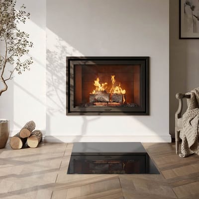 Coloray Vloerplaat Houtkachel - Plaat onder Houtkachel - 60 cm x 60 cm - Kachel Onderplaat - Zwart Vloerplaat Kachel - Verwarmingsaccessoires - Onderplaat Kachel - Houtkachel Vloerplaat - Vloerplaat Voor Kachel