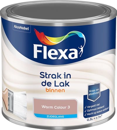 Flexa - Strak In De Lak Binnenlak Zijdeglans - Warm Colour 3 - Mengverf - 500 Ml