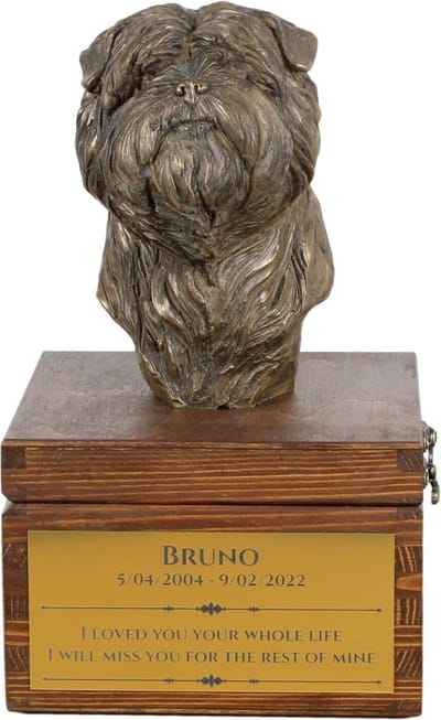 Affenpinscher urn met beeldje - persoonlijke urn voor hondenas
