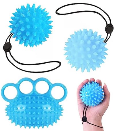 Vingertrainer en Stressbal Set - 3 Stuks voor Handkracht en Stressverlichting