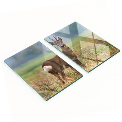 Multifunctionele decoratieve glazen borden met hertenprint 2x40x52 cm