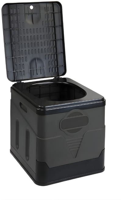 KAD® Camping Toilet - Draagbaar Toilet - Toiletemmer Met Deksel - Zwart - 37cm x 31cm x 13cm