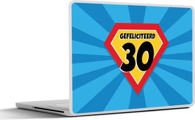Laptop sticker - 12.3 inch - Feest - 30 jaar verjaardag - Cape - 30x22cm - Laptopstickers - Laptop skin - Cover