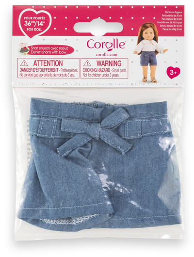 Corolle poppenkleding spijkershort met strik voor 36cm pop denim.