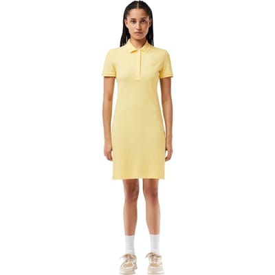 Lacoste Polojurk met kraag voor dames (Geel)