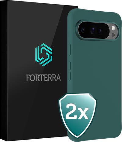Hoesje 2 Stuks - Geschikt voor Google Pixel 10 Pro - Sterk & Shockproof - Back Cover - Case Siliconen - Telefoon Hoes - Donkergroen