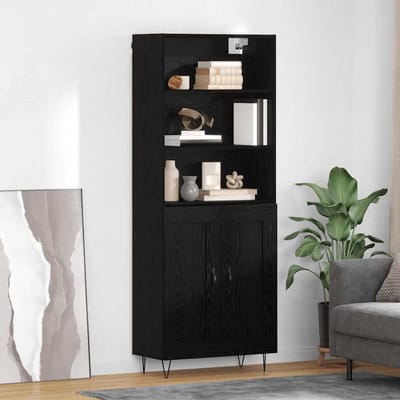 vidaXL - Highboard - 2 - st - Zwart - Eiken - 69,5 - x - 34 - x - 180 - cm