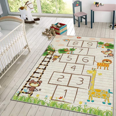 Vloerkleed Kinderkamer - Speelkleed Baby - Speelmat - Speeltapijt - Tapijt voor Kinderkamer - 150*80 cm - Dierenhinkel