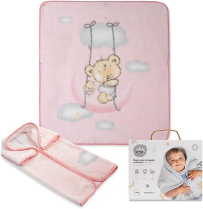 Zachte Babydeken 80x90cm Roze - Multifunctioneel Kleed, Knuffeldeken en Voetenzak