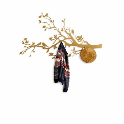 Metalen Wand Kapstok – 3D Wanddecoratie – Goud – 120 x 68 cm