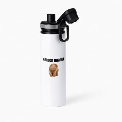 Hacebo® - grote beer met eigen naam waterfles met draaidop grijs - Beer - beren liefhebbers - iemand die houdt van beren - verjaardag - cadeau - kado - water fles - 850ML