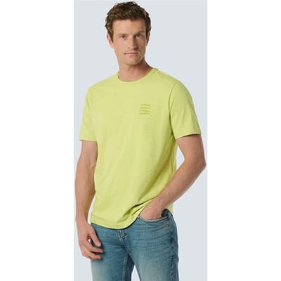 No Excess T-shirt Crewneck Placed Prints Garment Dyed Melange Lime Größe: XXL | Bedruckte T-Shirts Outlet | Herren | Grün