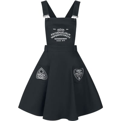 Hell Bunny Midi-jurk - Samara Pinafore Dress - XS tot 4XL - voor Vrouwen - zwart