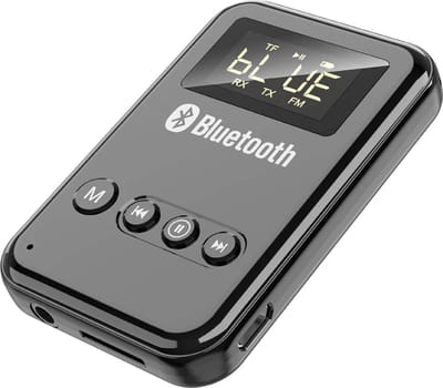 DrPhone 3 in 1 Adapter - Bluetooth 5.0 Zender/Ontvanger - FM modus - Micro SD - LED Display – Hands Free Bellen – 3.5mm Jack Aux - Zwart